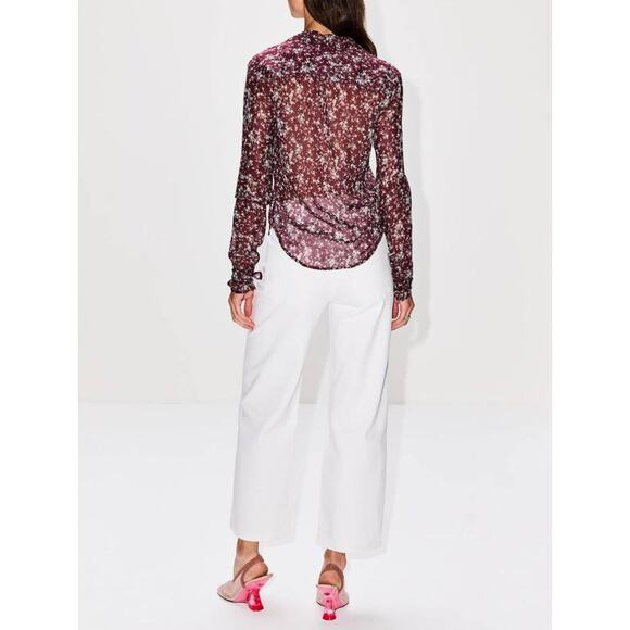 Paris Georgia Sheer Silk Shirt in Italian Floral XS - Picture 2 of 3